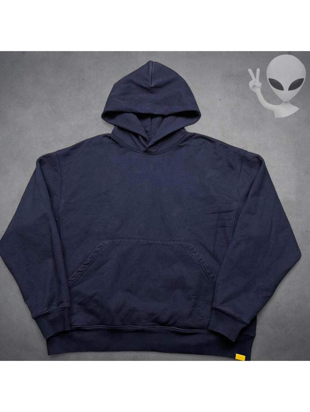 Yellow Label Oversized Heavyweight Hoodie Large Navy USA